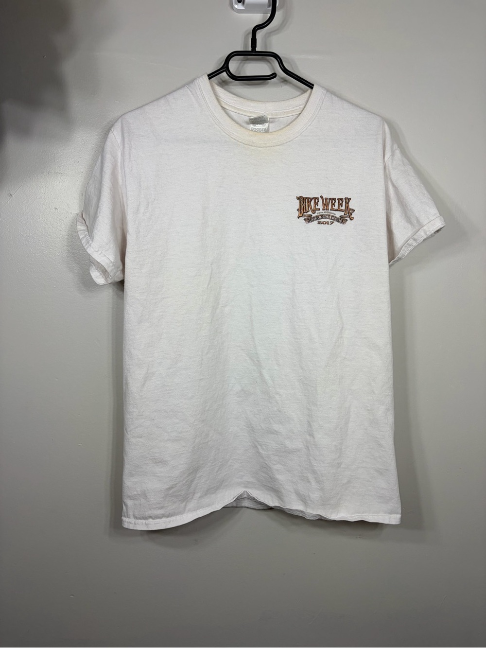 2017 Daytona Beach Bike Week Pirate Skull T Shirt Medium White Motorcycle Rally